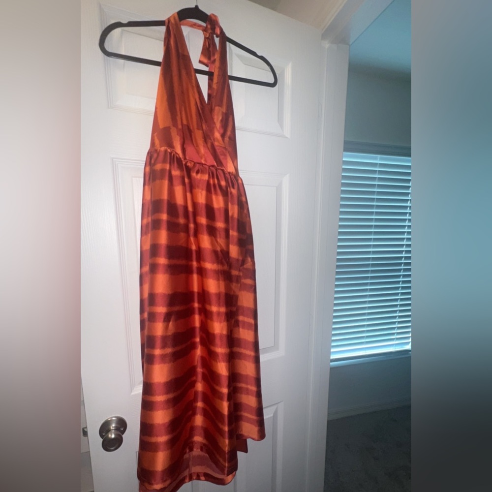Orange halter dress